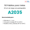 Pabilo para vela A2035 50 pz - Imagen 2