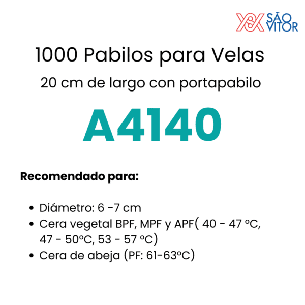 Pabilo para vela A4140 1000 pz - Imagen 2