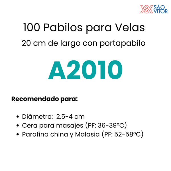 Pabilo para vela A2010 100 pz - Imagen 2