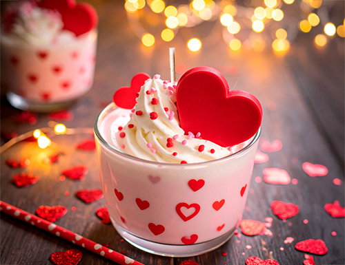 Insumos para velas de San Valentín en México