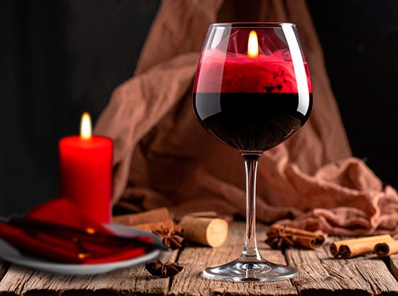 Velas Gourmet en Copa de Vino