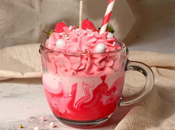 Milkshake Candles con fragancia de fresa