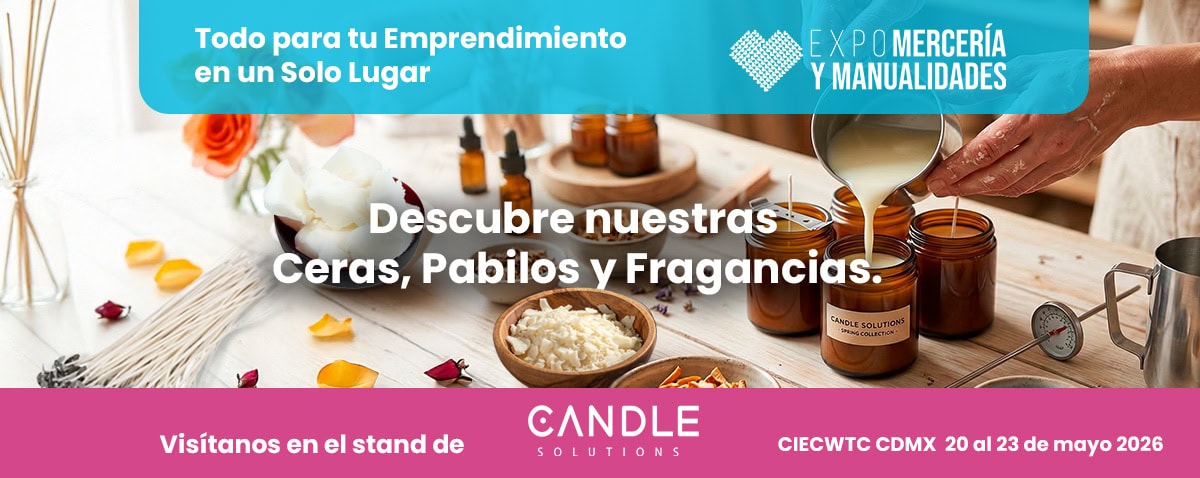 Invitación Expo Mercería y Manualidades Candle Solutions Fragancias de Primavera